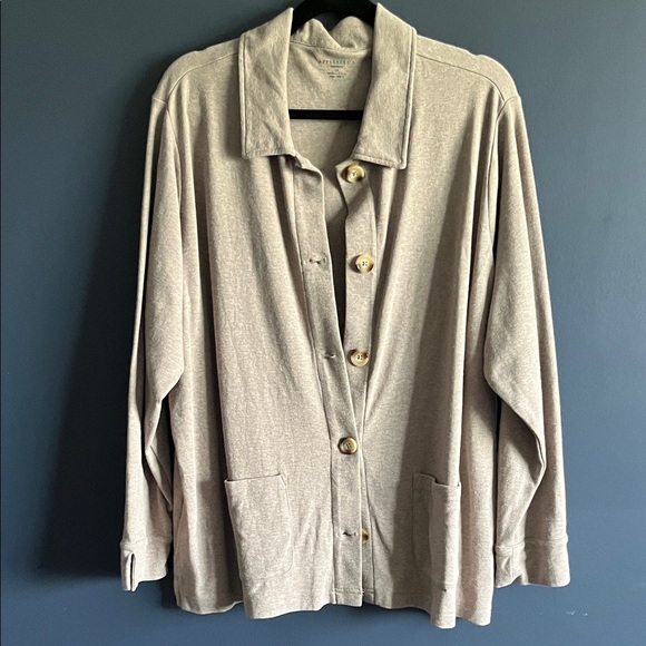 Appleseed's Tan Cardigan Knit Top - Picture 1 of 10